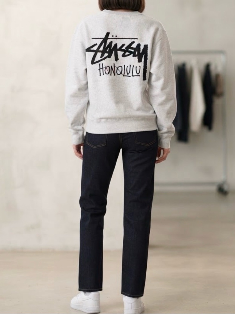BNWT Honolulu Exclusive Stussy Light Gray Crewneck Sweater
